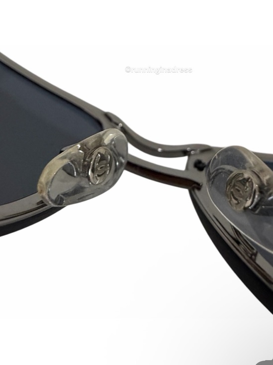 VINTAGE CHANEL 4138 Sunglasses Y2K Grey Shield Wrap Around c.108/87 Authentic main image 6